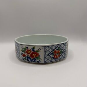 Vintage Japanese Porcelain Stackable Bowl Flowers Only One 7”